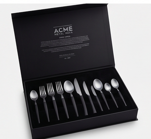 Ensemble de couverts gris moderne avec poignée argentée, finition mate élégante, ustensiles en acier inoxydable pour la salle à manger, la cuisine, la maison et les fêtes - Product Image 3