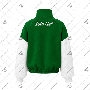 Sweat-shirt brodé à col montant et lacets pour femme, style color block, de la sororité grecque Iota Phi Lambda, vente en gros - Product Image 2