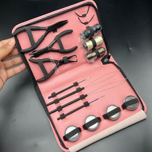 Hot Pink Hair Extension Tools Kit Micro Link and Removal <b>Plier</b> <b>Set</b> Professional Stainless Steel Beads Threads & Heat Protector - Product Image 6