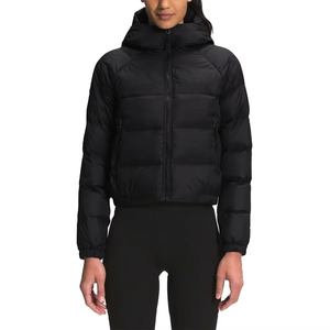 Chaqueta Acolchada Corta con Capucha Negra Premium para Mujer, Abrigo de Invierno Acolchado Elástico, Cálido, a la Moda, Estilo Urbano, con Logotipo OEM - Product Image 1