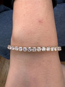 Magnifique bracelet tennis en diamants de laboratoire ronds de 3 mm, pour homme et femme, en or massif 14 carats, cadeau de mariage classique et surprise pour les amoureux - Product Image 3