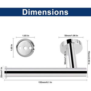 Porte-rouleau de papier toilette mural en acier inoxydable SUS304 de qualité supérieure, résistant à la rouille, pour salle de bain et cuisine, porte-papier de qualité supérieure - Product Image 4