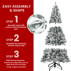 Albero di Natale Artificiale in PVC Floccato da 120 cm con 233 Punte, Forma Piena, Robusto Supporto in Metallo, Design Compatto per Decorazioni Natalizie - Product Image 3