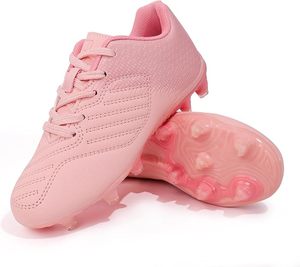 Chaussures de football synthétiques roses pour filles avec semelle extérieure en TPU, baskets de soccer respirantes avec doublure en maille et crampons, chaussures de sport d'été - Product Image 1