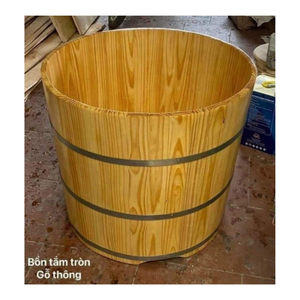 [HOT SELLING] | Japanese Style Round Wooden Bathtub Ofuro Wooden Barrel Bathtub For Home Spa Soaking From Blue Lotus Vietnam - Product Image 1