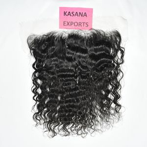 Cheveux humains indiens 13*6 HD Frontal Temple Bundles, traitement naturel, sans dentelle, pour perruques, tressage à la machine, double trame, Deep Wave - Product Image 4