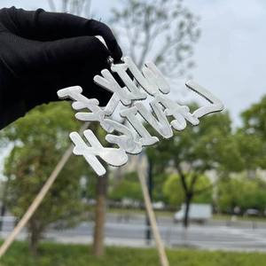 925 <b>Silver</b> Cartoon Diamond Pendant <b>Necklace</b> Lab-Grown Diamond <b>Letter</b> Pendant GIA Certified Hip Hop Unisex Gift - Product Image 6