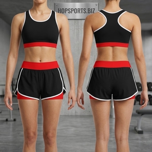 Conjunto de Ropa de Práctica para Animadoras: Top Corto y Pantalones Cortos para Baile y Animación - Product Image 1