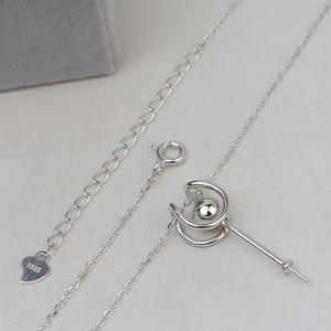 Collier en argent S925 fait main, version coréenne, avec pendentif en perle populaire européen et américain, ensemble de collier 2723 pour femmes - Product Image 4