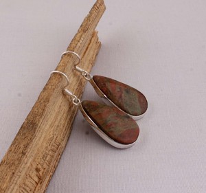 925 <b>Sterling</b> <b>Silver</b> Fossil Coral <b>Earrings</b> Natural Ancient Stone Rectangular <b>Dangle</b> <b>Earrings</b> Handmade Jewelry Wholesaler Custom - Product Image 6