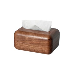 Boîte à mouchoirs carrée en bois, couvercle de boîte à mouchoirs, distributeur de mouchoirs en cube |   Organiseurs de rangement pour serviettes de table en bois moderne - Product Image 3