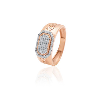 Zota Jewel GR18/3799 18KT <b>Rose</b> <b>Gold</b> CZ Diamond Modern Gents <b>Ring</b> Wholesale Jewelry Supply for Retailers - Product Image 4