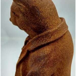 Statue rustique du M. Rat, fournitures de jardin, décoration en fonte de fer avec finition rouille, sculpture de lapin de Pâques - Product Image 2