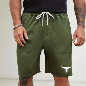 Pantalones cortos Cargo holgados informales para hombre, ropa deportiva de algodón de cintura media de secado rápido, antiarrugas, gimnasio, ejercicio, culturismo, hecho XS - Product Image 4