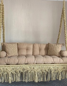 Columpio de Jardín de Macramé, Columpio Doble de Macramé, Columpio Colgante, Columpio para Balcón, Columpio para Patio - Product Image 1