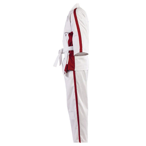Uniforme de Karate a Rayas Blancas y Rojas para Niños, 100% Algodón, Resistente, Ropa de Artes Marciales para Niños, Corte Regular, En Stock - Product Image 5
