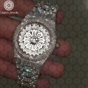 Reloj de Lujo Charm_Jewells de Acero Inoxidable con Caja Redonda de 38 mm, Analógico de Cuarzo con Incrustaciones de Diamantes, Moda Femenina - Product Image 5