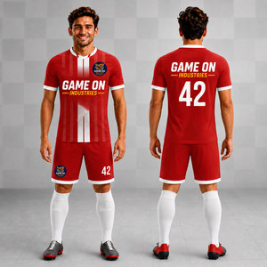 Conjunto de Uniforme de Fútbol de Alta Calidad para Entrenamiento de Club, 100% Poliéster, Nueva Camiseta de Fútbol Personalizada, Conjuntos Completos de Camisetas de Fútbol para Adultos - Product Image 1