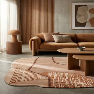 Erosion Rug Handmade 100% New Zealand Fine Wool Latex <b>Canvas</b> Backing Tufted <b>Abstract</b> Thick (0.6-1 In.) High Pile Pet Friendly - Product Image 1