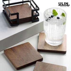 Rectangle Wooden Coasters-Durable Classic <b>Drink</b> Coffee & Tea Coasters for Kitchen Use - Product Image 6