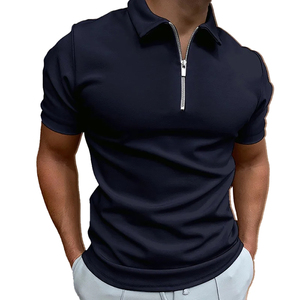 Polo Homme Blanc à Manches Courtes avec Fermeture Éclair en Coton Tricoté, Couleur Unie, Respirant, Coupe Classique, Vente en Gros 2026, OEM ODM - Product Image 6