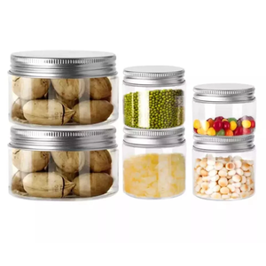 Wholesale Capacity PET Screw Top Lids Cylinder Shape Canned Food Storage Plastic <b>Jars</b> <b>Large</b> with Different Lids - Product Image 3