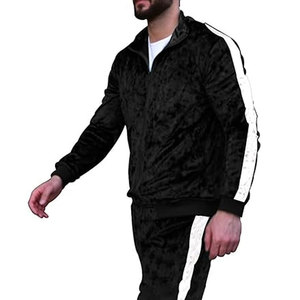 Survêtements en velours pour hommes, 2 pièces, hiver, maternité, avec veste à capuche et pantalon - Tenue de jogging sportive - Product Image 3