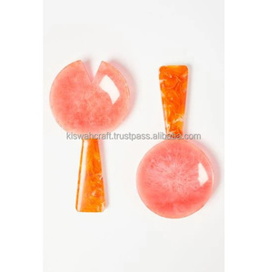 Ensemble de couteaux à fromage en résine époxy style moderne 2025, fabriqués à la main, avec motif tourbillon, design élégant pour la maison, l'hôtel et le restaurant. - Product Image 4