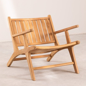 Sillón Clásico de Teca de Estilo Moderno de Mediados de Siglo, de Diseño Bajo y Elegante - Product Image 1