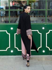 Black Embossed Rayon Cotton Salwar Kameez Set Women Ethnic Indian Pakistani Outfit Pink Pants Dupatta Quick Dry Wedding Wear - Product Image 4