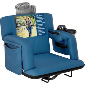 Premium Reclining Bleacher <b>Chair</b> with Back Support for Stadium Seating - Product Image 1