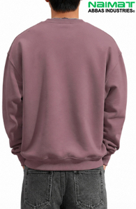 Sudadera de cuello redondo con detalles de costuras en contraste para hombre, conjunto de ropa deportiva informal de forro polar grueso de color liso. - Product Image 4