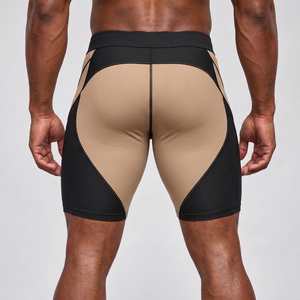 Vêtements de sport à prix raisonnable, shorts de compression pour hommes, tissu extensible haute performance, respirant, évacuant l'humidité, entraînement physique - Product Image 3
