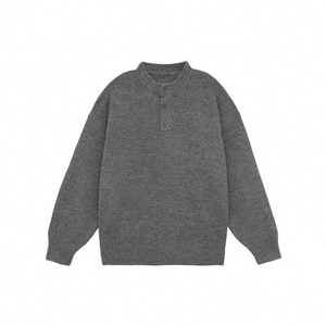 <b>Men's</b> Trendy <b>Henley</b> Knit Sweater <b>Long</b> <b>Sleeve</b> Button Front Pullover Warm Comfortable Casual Winter Apparel Custom Wholesale Knitw - Product Image 5