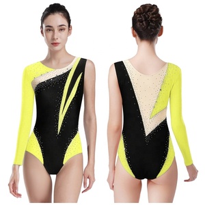 Justaucorps scintillant pour femmes, vêtements de sport pour le patinage artistique, le ballet, la danse, costume de performance, compétition de danse - Product Image 2