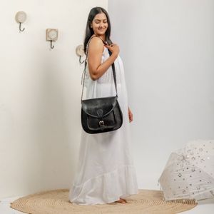High Quality Luxury Designer Ladies Genuine Leather Hand Bag With Adjustable <b>Strap</b> Elegant Women <b>Shoulder</b> Sling Bag - Product Image 5
