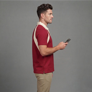 T-shirt Homme en Coton Tricoté Uni 100% Coton, 2 Couleurs, Manches Courtes, Séchage Rapide, Logo Brodé Personnalisé, Haute Qualité, Vente en Gros - Product Image 6