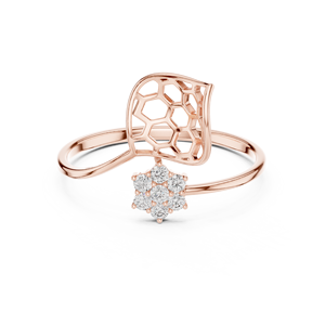 Anillo minimalista de banda abierta con diamante de talla brillante redondo para mujer, en oro amarillo macizo de 14k, ideal para compromiso, aniversario o regalo de boda. - Product Image 5