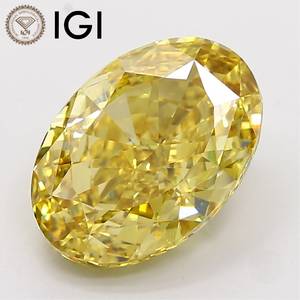 Diamant ovale jaune vif fantaisie de 2,00 carats, cultivé en laboratoire CVD, certifié IGI, clarté VS2, pour la fabrication de bijoux - Product Image 4