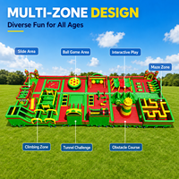 Parcours d'obstacles gonflable commercial, aire de jeux interactive géante personnalisée, OEM ODM, conception 3D gratuite pour événements et locations