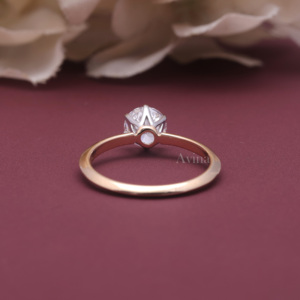 IGI Certified Lab Grown <b>Diamond</b> Solitaire Engagement <b>Ring</b> 18K Rose / White & Yellow Gold Round Brilliant <b>Diamond</b> <b>Ring</b> for Women - Product Image 3