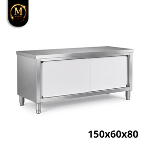 Armario de Cocina Resistente de Acero Inoxidable, Puertas Corredizas Suaves de Alta Resistencia, Armario de Almacenamiento para Preparación de Alimentos en Restaurantes Comerciales - Product Image 4