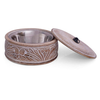 Tortilla en bois réchauffeur panier vaisselle marmite avec couvercle maison cuisine salle à manger décor mangue bois bol Chapati Roti porte-pain boîte