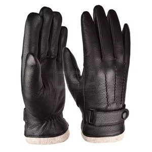 Winter <b>Gloves</b> Leather For Men Warm Thermal Fleece Lined Cold Weather <b>Gloves</b> For Hiking Outdoor Sports And Daily Use Wear - Product Image 5