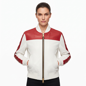 Women Fashion Leather Bomber <b>Jacket</b> Ladies Zip Up Leather Bomber <b>Jackets</b> <b>Slim</b> <b>Fit</b> Women Leather Bomber <b>Jacket</b> - Product Image 6