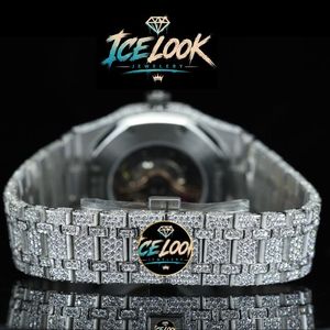 Reloj de Lujo ICELOOK para Hombre, de Acero Inoxidable, Esfera de 40 mm, Cristal de Zafiro, Cuarzo Analógico, Botón de Presión, Cierre Oculto, Visualización de Fecha - Product Image 2