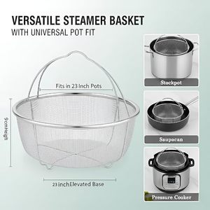 Cesta de vapor de acero inoxidable con asa, colador de malla para ollas y sartenes, para cocinar al vapor y hervir - Product Image 2