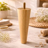 Pieds de meubles en bois massif, pieds de canapé, de table ou d'armoire, fins et effilés, en bois naturel, pièces de rechange durables pour meubles de maison