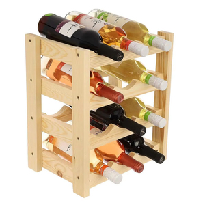 Compact Wooden Wine Rack For <b>Small</b> Space Kitchen Counter <b>Storage</b> With Stylish Bottle Display Design - Product Image 1