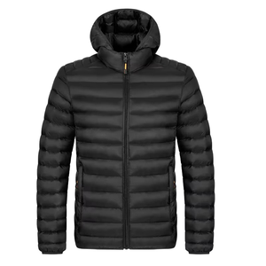 Custom Logo Quality Outdoor Warm Zipper Pocket Hooded Puffer Coat Winter Puffer <b>Jackets</b> Customized Logo <b>Men</b> Puffer <b>Jackets</b> - Product Image 2